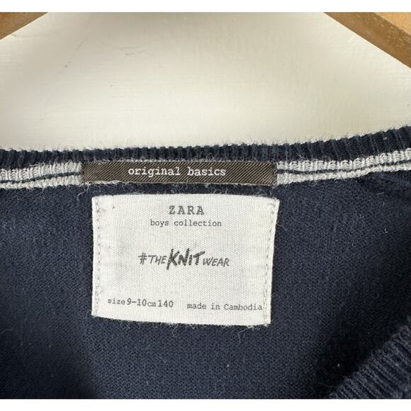 Zara Boys' Navy V-Neck Sweater Size 9-10 - Picture 4 of 4